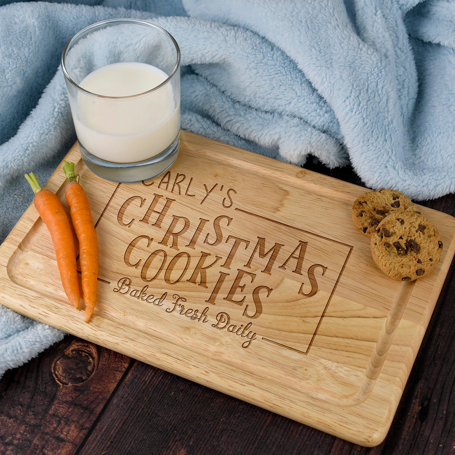 Personalised Christmas Cookies Rectangle Chopping Board