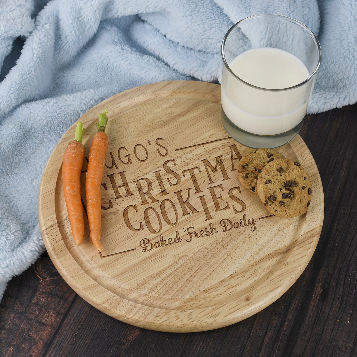 Personalised Christmas Cookies Round Chopping Board