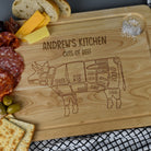 Personalised Cuts Of Beef Large Wooden Meat Chopping Board - Chopping Boards