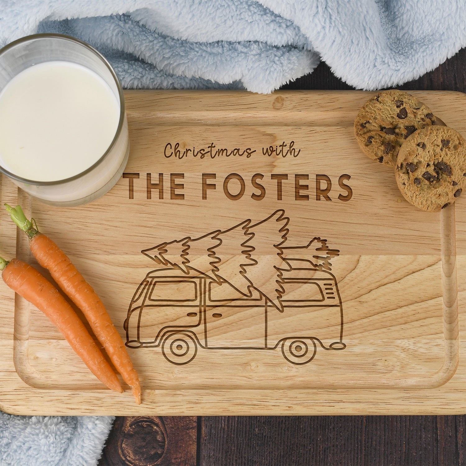 Personalised Christmas With Rectangle Chopping Board