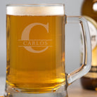 Personalised Initial & Name Glass Pint Stern Tankard - Beer Glasses