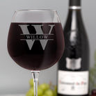 Personalised Initial & Name Bottle Of Wine Glass - Wine Glasses