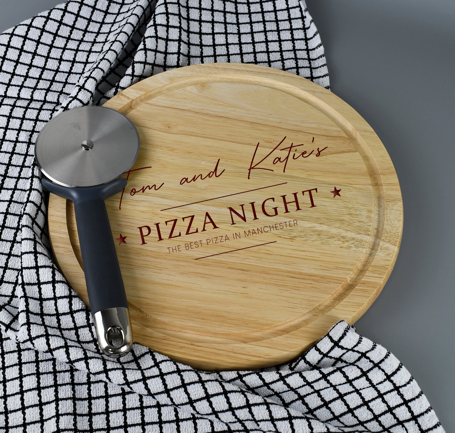 Personalised Pizza Night Large Round Pizza Board - Pizza Boards