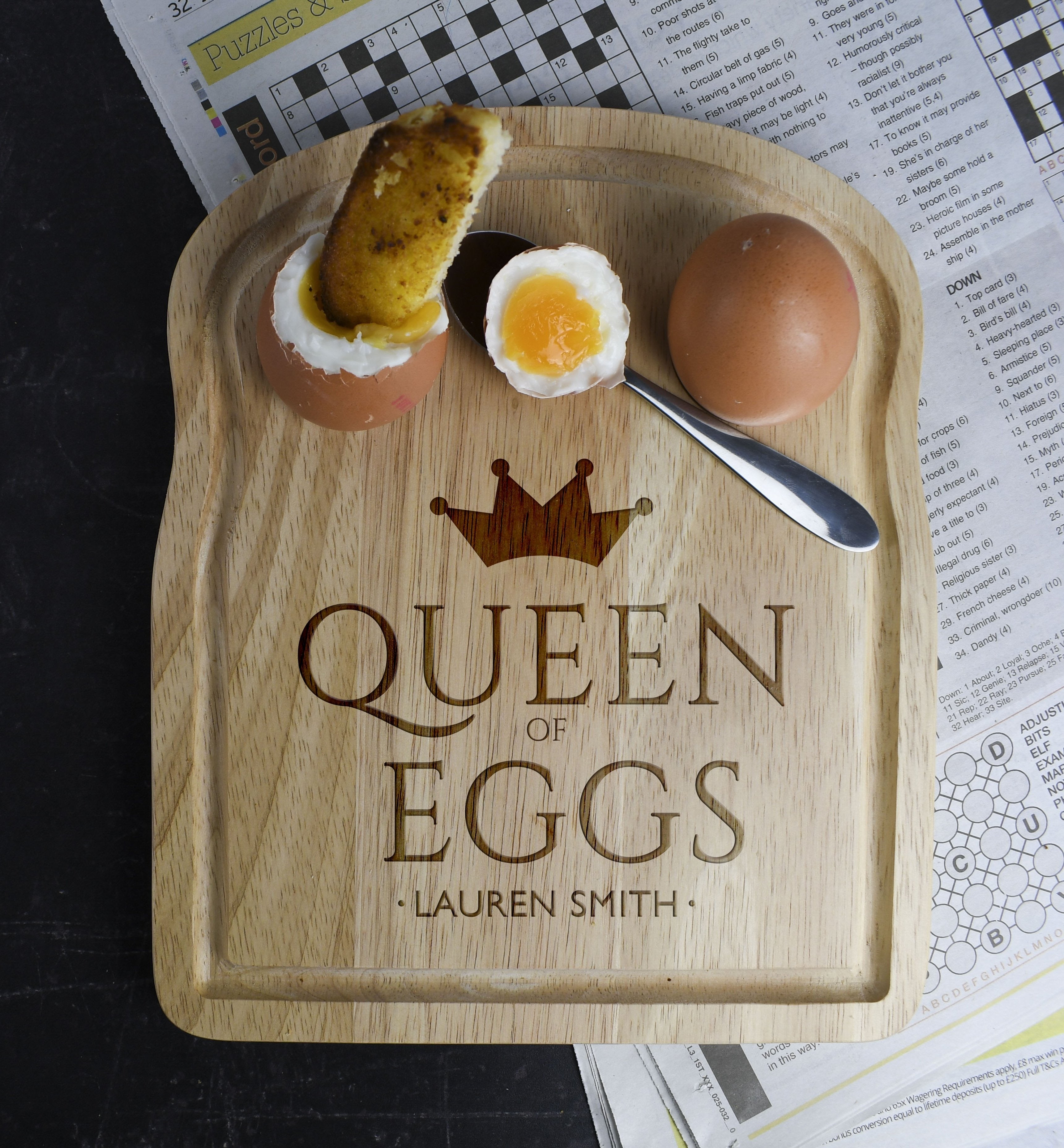 Personalised Queen Of Eggs Breakfast Board - Breakfast Boards