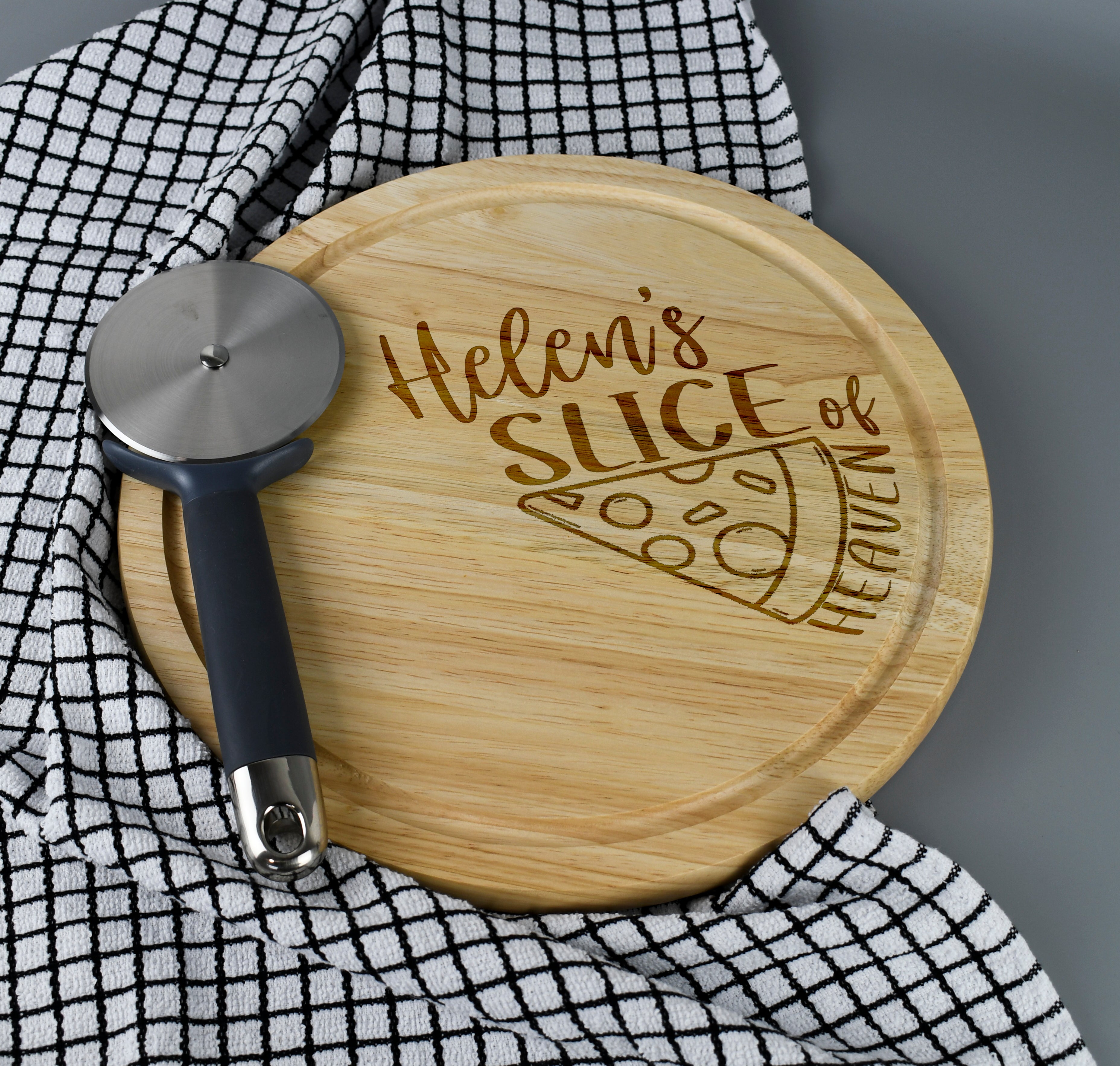 Personalised Slice of Heaven Large Round Pizza Board - Pizza Boards