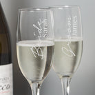 Personalised Bride and Groom Champagne Flutes and Gift Box Set - Champagne Flutes