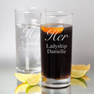 Personalised His And Her Hi Ball Glasses Set - Hi Ball Glass